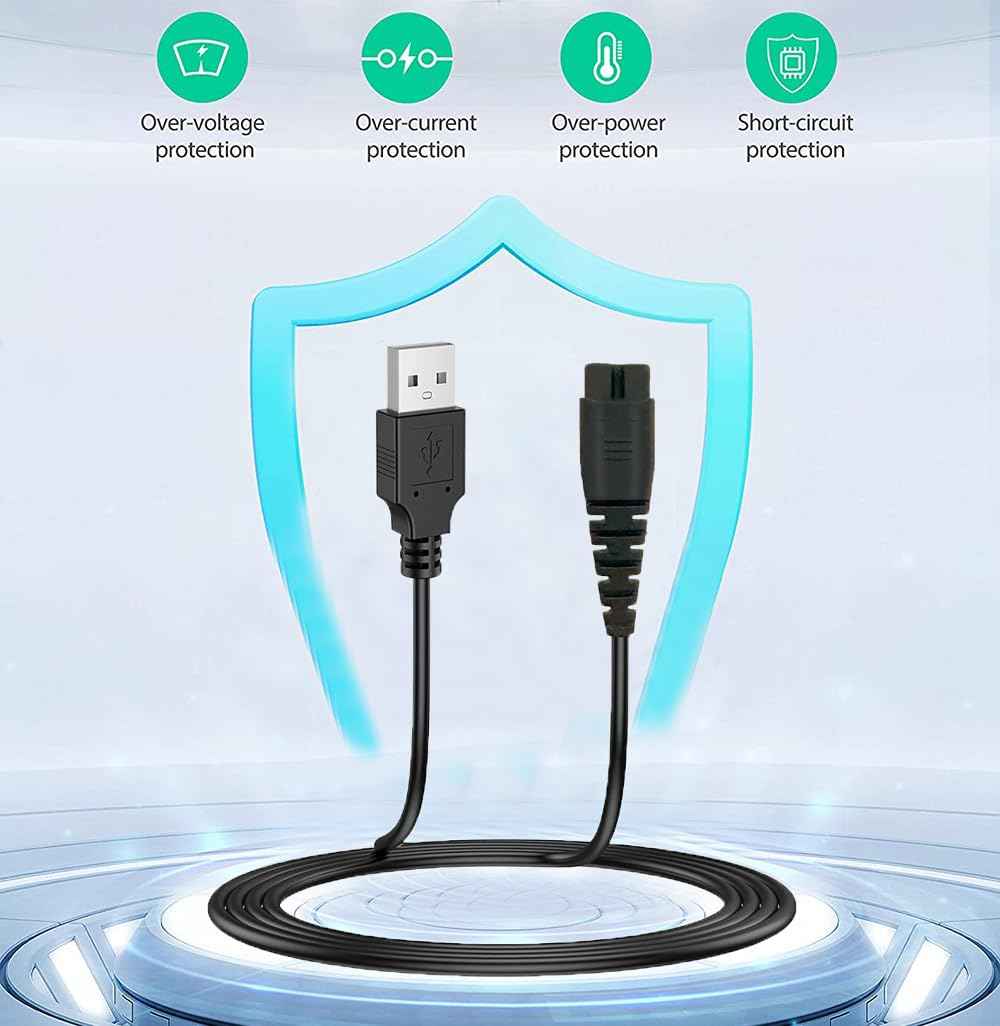 LIANSUM 5V USB Charger Cord Compatible with Hatteker Cordless Hair Trimmer RFC-588 RFC-598 RFC-692 RFC-690 RSCX-7568 RFC-696 RSCX-9598 RFC-692 RFC-696B Electric Hair Clippers Charging Power Cable 5FT