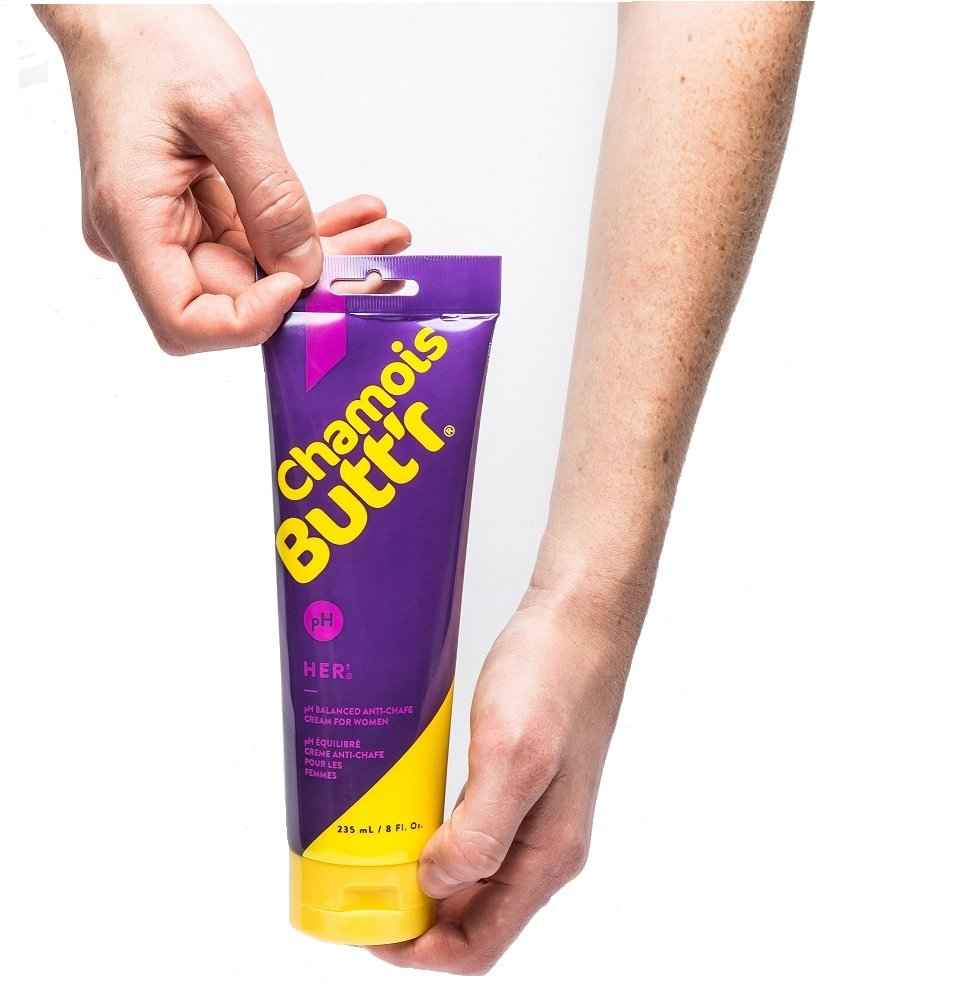 Chamois Butt'r Original Anti-Chafe Cream, 8 oz Tube & Her' Anti-Chafe Cream, 8 Ounce Tube