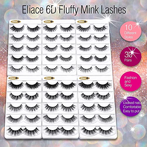 Eliace 6D Cat Eye Mink Lashes 30 Pairs Wispy