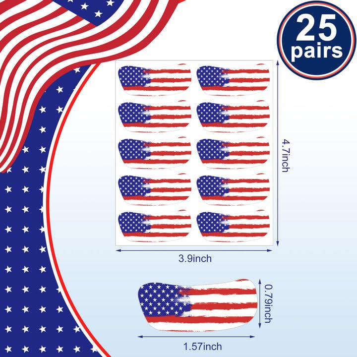 American Flag Eye Stickers, 25 Pairs Sports Under Eye Strips