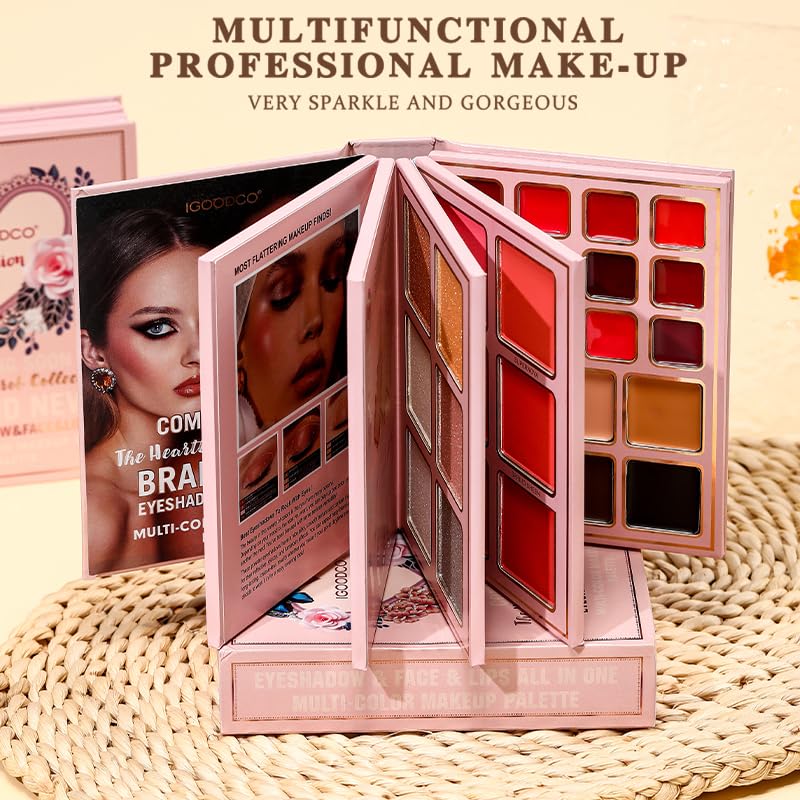 Makeup Book Palette - 6-in-1 Eye Shadow, Blusher & Lipstick