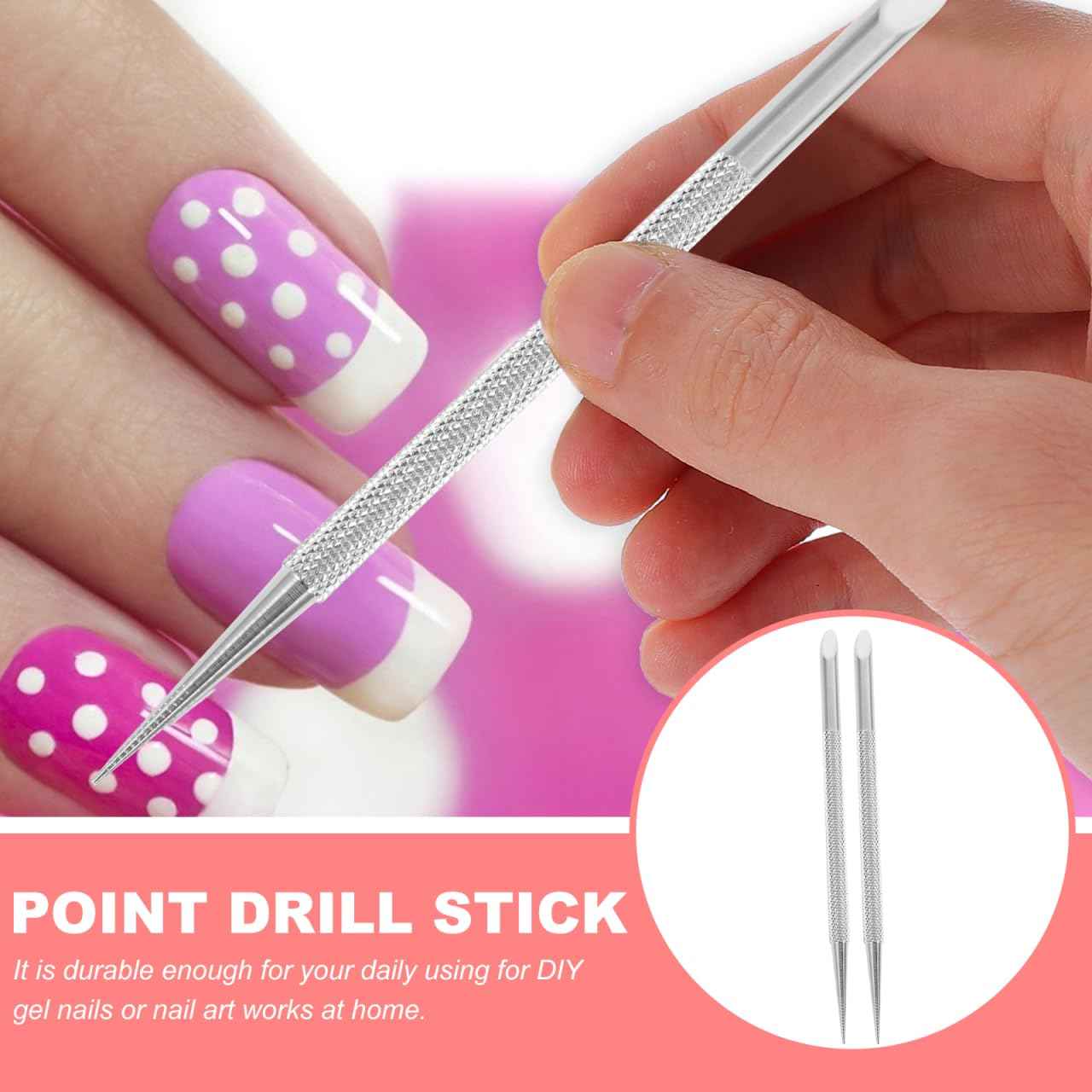Luxshiny 2pcs Cuticle Pusher Tool Cuticle Remover Nail Polish Tools Stainless Steel Gel Fingernails Polish Peeler Manicure Tool Pedicure Cleaner For Fingernail Toenail