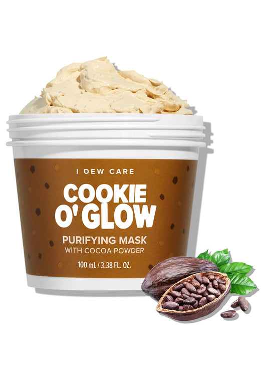 I DEW CARE Wash-Off Face Mask - Cookie O' Glow | Hydrating and Purifying for Dry Skin with Cocoa Seed Butter, Korean Face Mask Skin Care for Face, 3.38 Oz