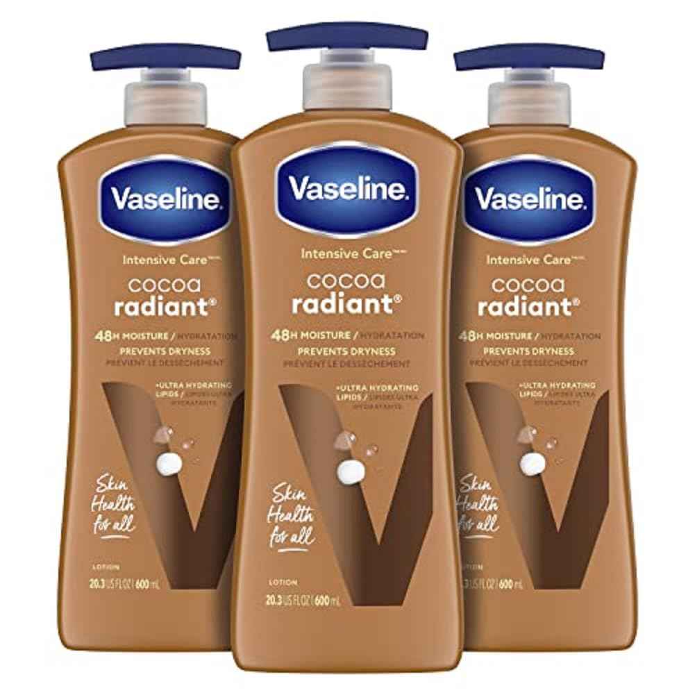 Vaseline Intensive Care Body Lotion for Dry Skin Soothing Hydration Lotion Made & Intensive Care Body Lotion for Dry Skin Cocoa Radiant Lotion Made with Ultra-Hydrating Lipids and Pure Cocoa Butter