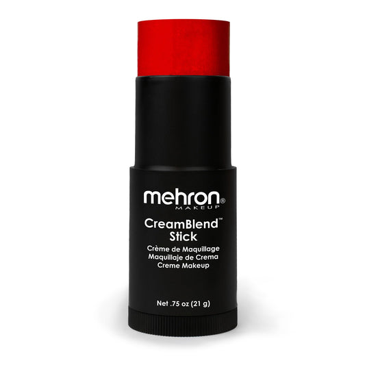 Mehron Makeup CreamBlend Stick | Face Paint, Body Paint, & Foundation Cream Makeup | Body Paint Stick Perfect for Halloween Makeup .75 oz (21 g) (Red)