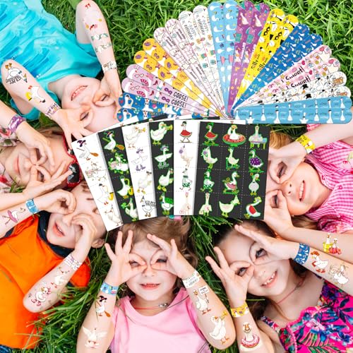 96 Piece Goose Party Favors Set – 72 Tattoos & 24 Slap Bracelets