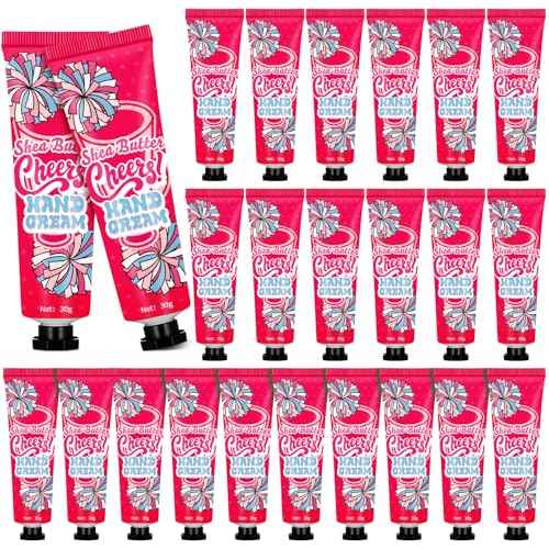 24 Pcs Cheer Team Homecoming Gifts Bulk Hand Cream Lotion Cheerleader Goodie Bag Stuffers Cheerleading Party Favors for Women Football Basketball Season Senior Night Items(Pink)