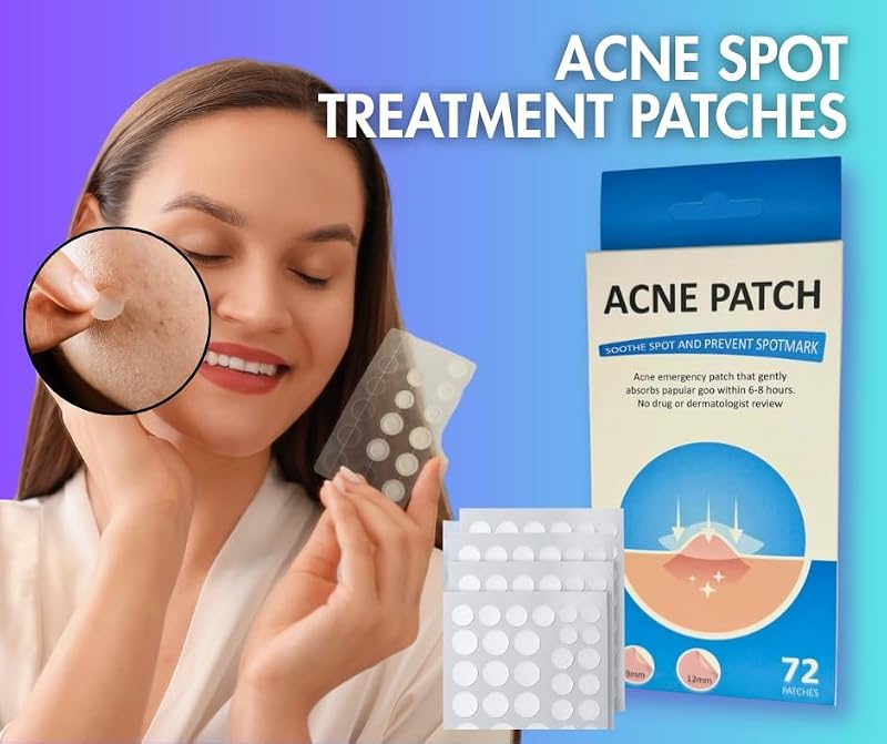 Hydrocolloid Acne Patches, 72 Count – Invisible Pimple Stickers