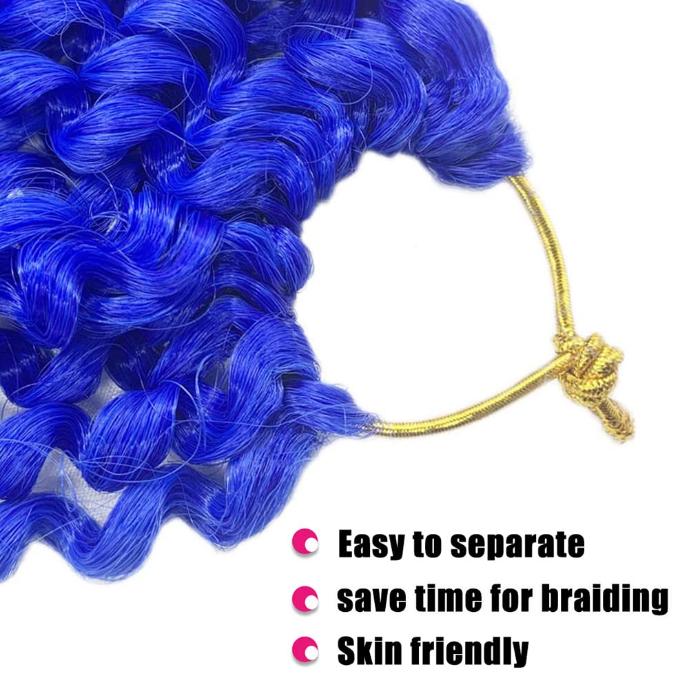 18Inch Passion Twist Hair 1Pack Passion Twist Crochet Hair Water Wave Crochet Hair (18 Inch (Pack of 1), Blue) …