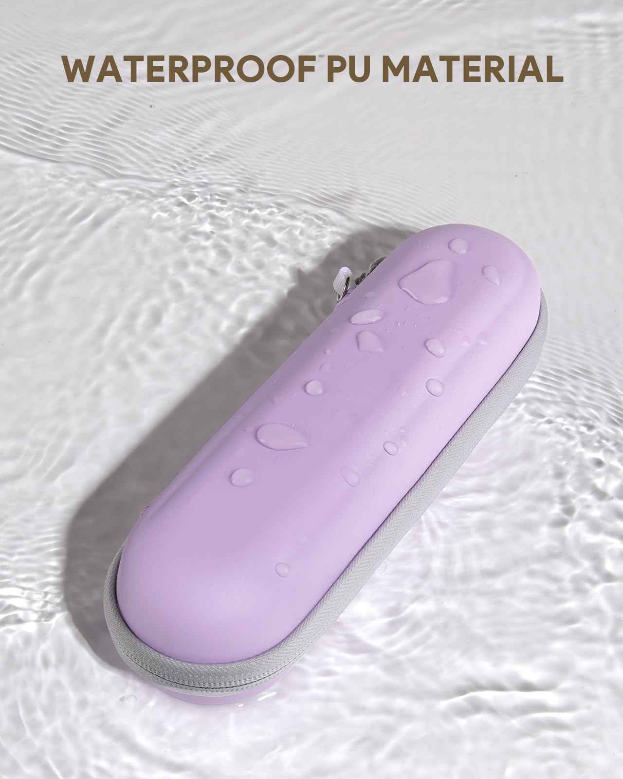 SQERO Electric Toothbrush Travel Case for Oral-B Pro/iO, Philips Sonicare/Aquasonic, Oral B Case for Brush Heads & Accessories, Portable Toothbrush Hard Carry Bag Waterproof PU