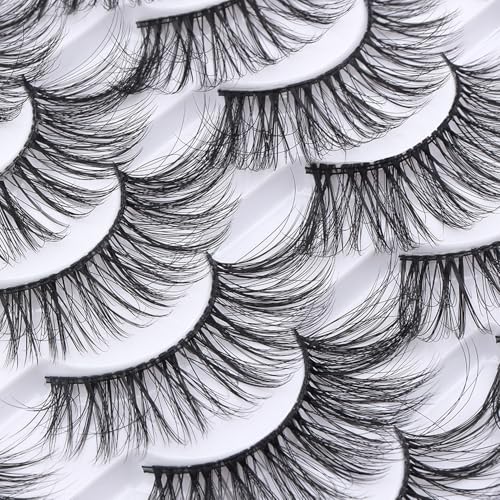 Azenlo 20 Pairs Wispy Faux Mink False Eyelashes Style 20-065, 14mm Fluffy Cat Eye Lashes