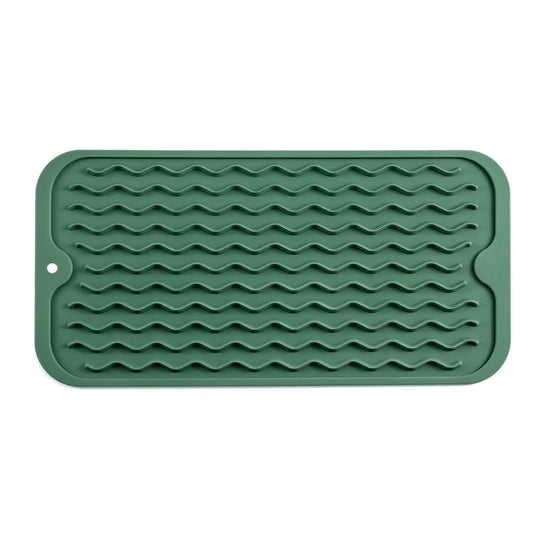 MicoYang Silicone Dish Drying Mat for Multiple Usage,Easy clean,Eco-friendly,Heat-resistant Silicone Mat for Kitchen Counter,Sink,Bar,Bottle,or Cup Green S 12 inches x 6 inches