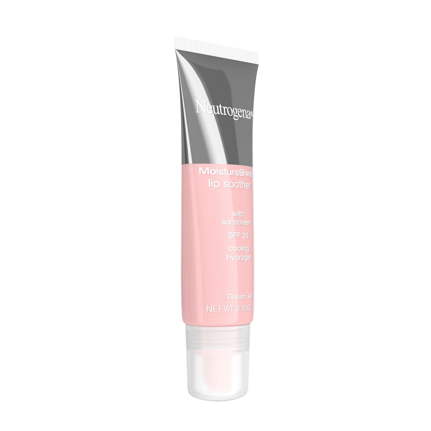 Neutrogena MoistureShine Lip Soother Gloss with SPF 20 Sun Protection, High Gloss Tinted Lip Moisturizer with Hydrating Glycerin and Soothing Cucumber for Dry Lips, Gleam 40, .35 oz