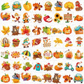 HOWAF 96 Pcs Thanksgiving Temporary Tattoos, 48 Fall Harvest Designs