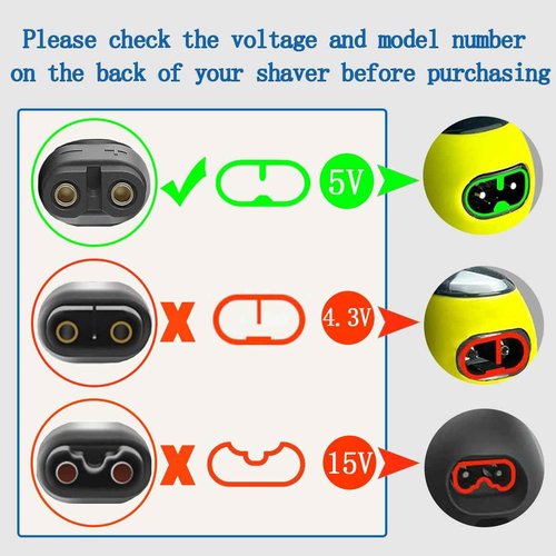 GSPIM Charger Cord for Philips Norelco OneBlade QP2724, QP2834, QP1324, MG5910, MG7910, MG9510, X3001, X5006, Shaver 2400 One Blade Charging Cord - 2 Pack