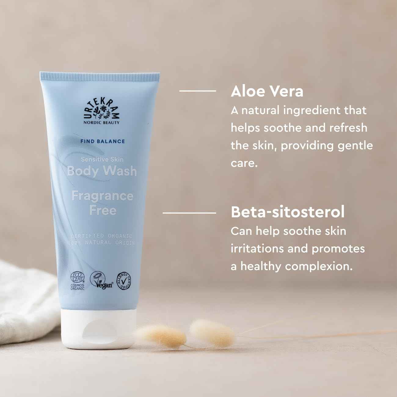 Urtekram No Perfume Shower Gel - Moisturizing Skin Cleaning Agent for All Ages & Skin Types