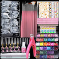 Teenitor Acrylic Press On Nail Art Starter Kit with 600 Clear Coffin Tips