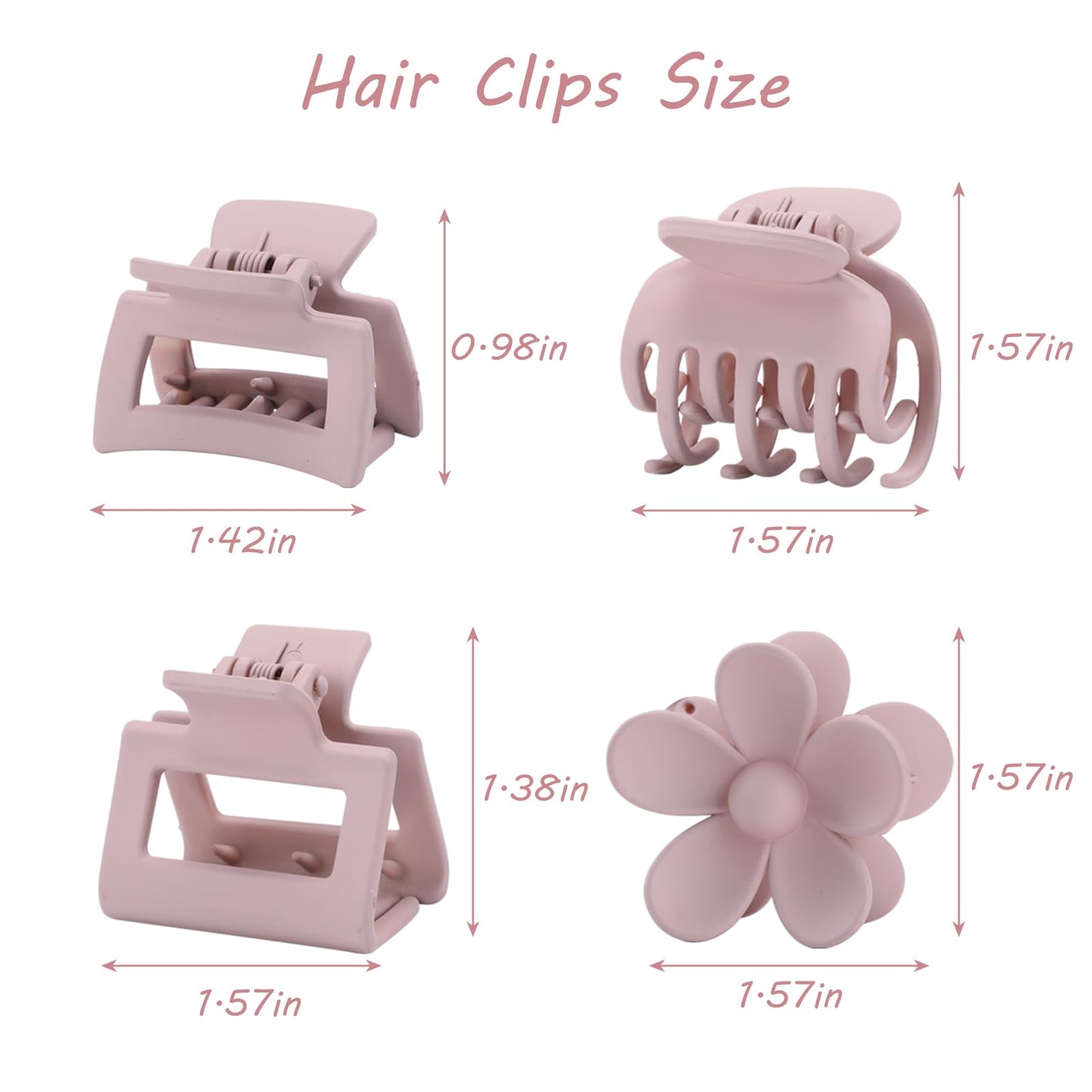 16 PCS Small Claw Clips for Thin Medium Thick Hair, 4 Shapes Small Hair Clips, Cute Flower Claw Clips for Women Girls, Mini Hair Clips for Kids, Durable Strong Hold Hair Accessories, Macaroon Colors