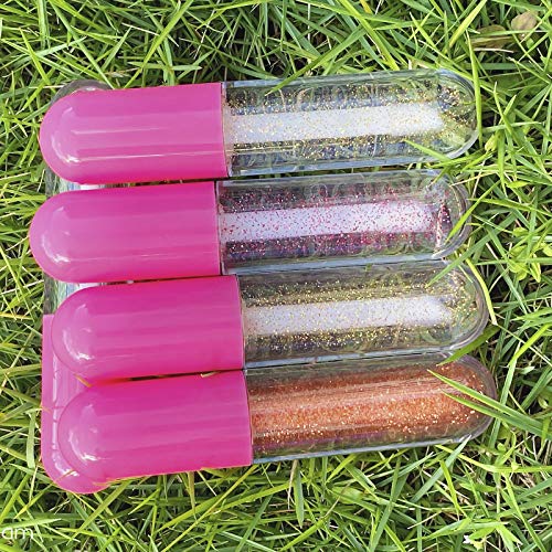 10 Pieces Round Lip Gloss Tubes with Wand, 4.5ml Mini Lip Gloss Containers Empty, Lipgloss Wand Tubes with Rubber Stoppers for Women Cosmetics DIY (Hot Pink)