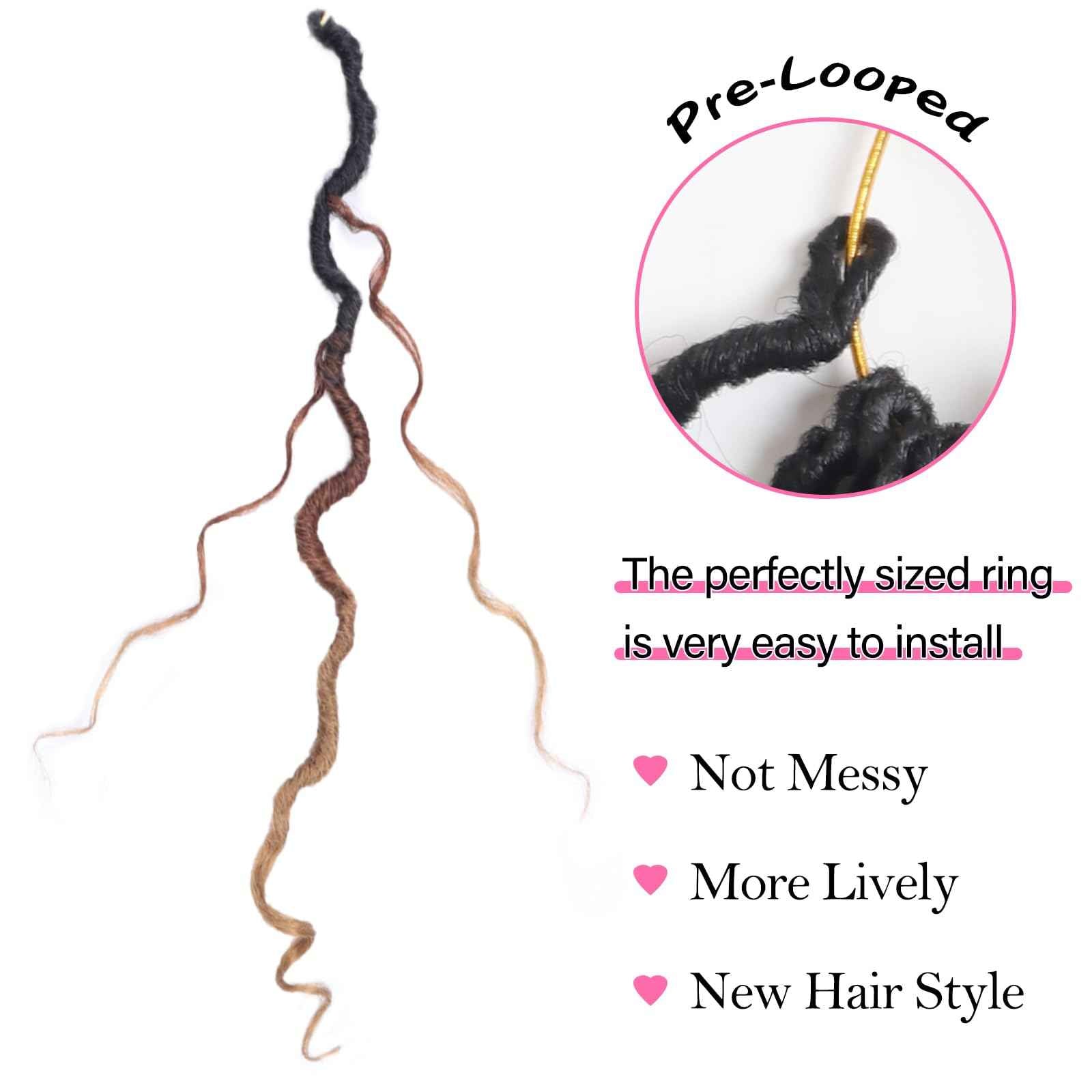 Sosihua Goddess locs crochet hair, 9 packs soft boho faux locs with curly ends bohemian crochet dreads for black women(14Inch,#1B-30-27)