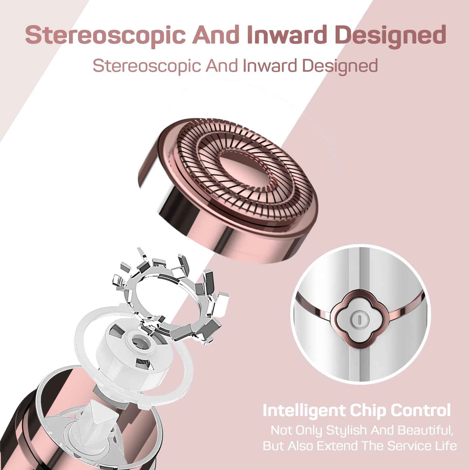 Facial Hair Removal for Women, Hair Removal Device with 4 x Replacement Heads, Gurelax Facial Hair Remover for Chin, Upper Lip