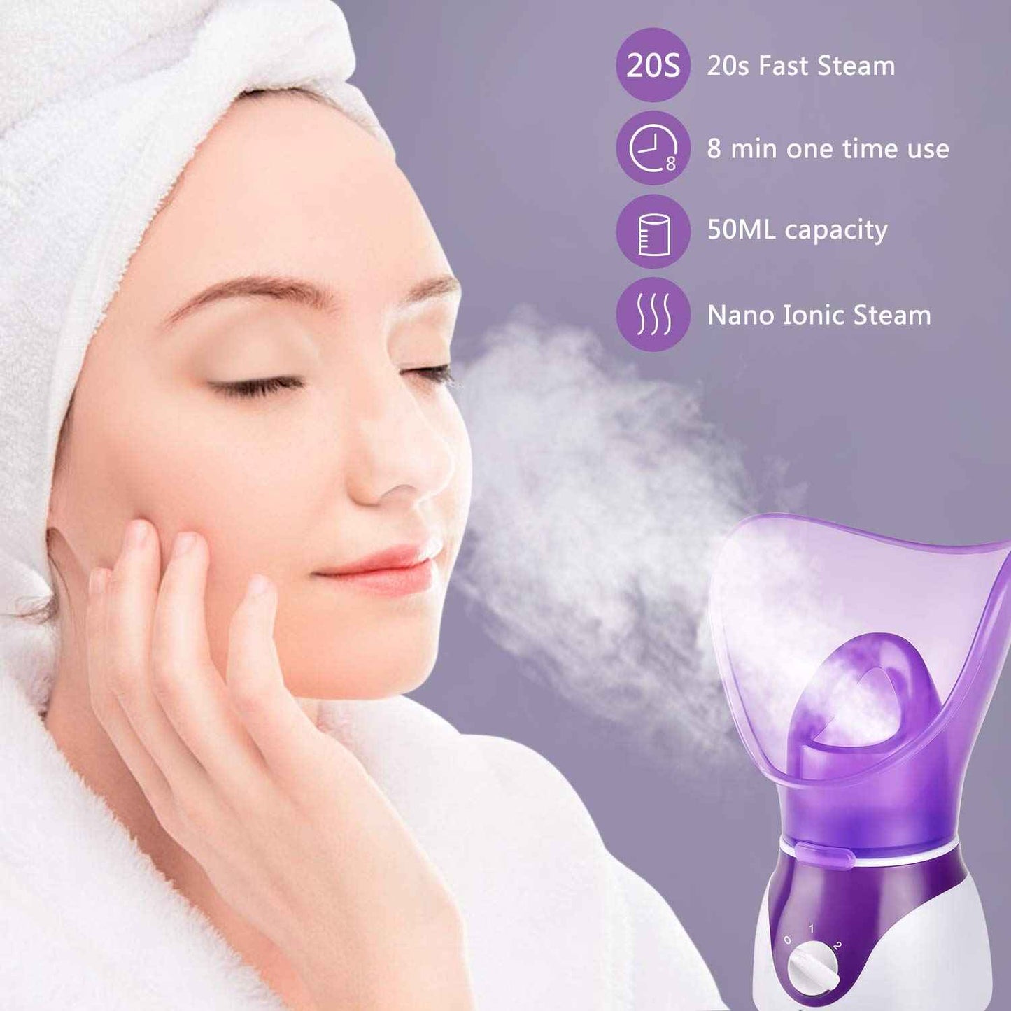 Facial Steamer for Face Nano Facial Mister Sprayer Set, Face Steamer for Facial Deep Cleaning, Portable Mini Face Steamer for Clogged Pore, Sinuses (Include Blackhead Remover Kit, Brush)