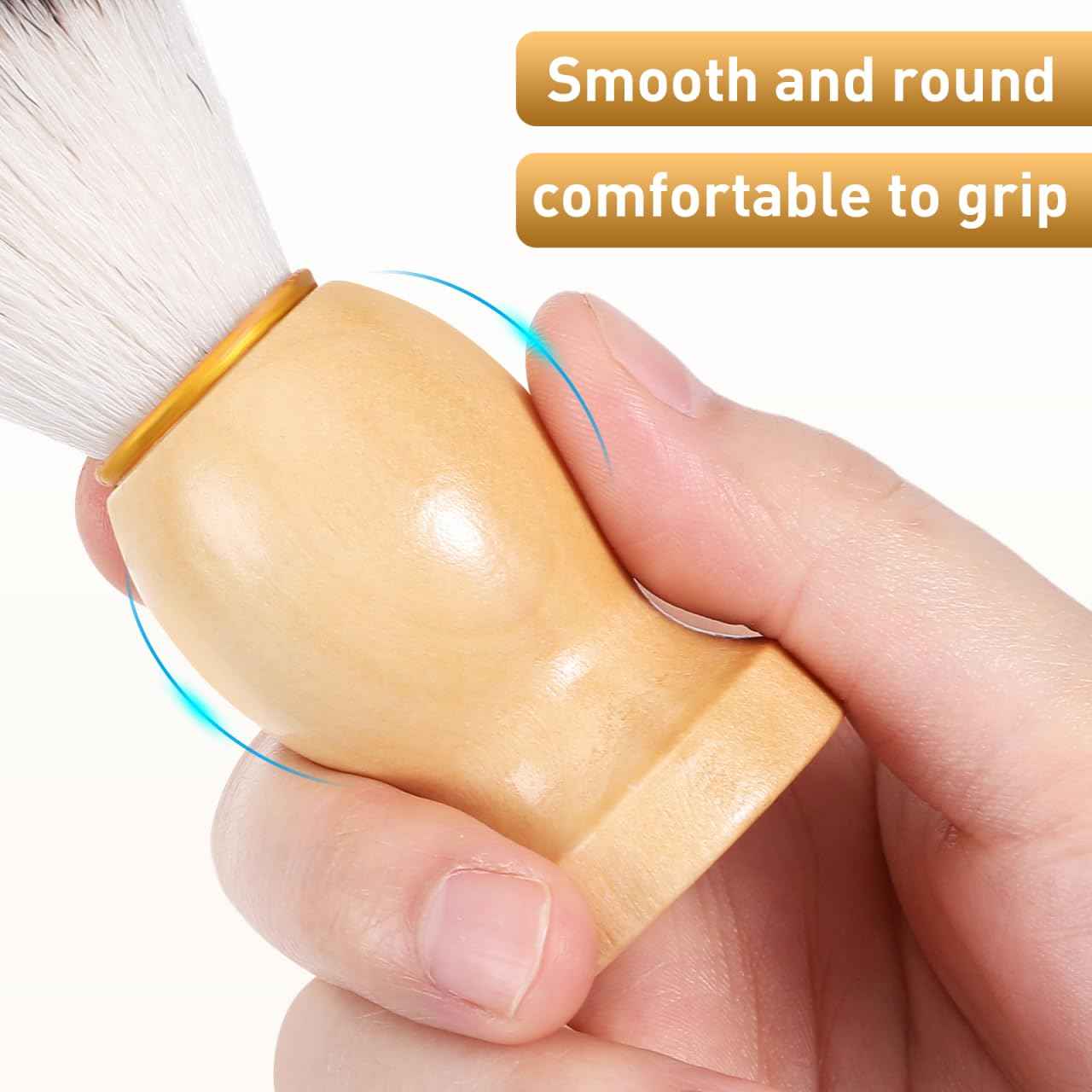 10 Pcs Wood Handled Badger Hair Shaving Brush Professional Salon Tools Beard Grooming Tool for Men Shave Accessory