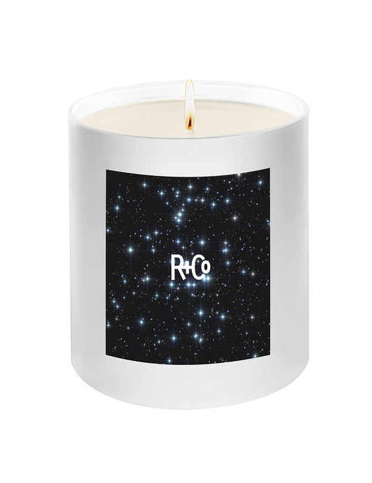 R+Co Stars Align Candle | Essence of Palo Santo + White Cedar Wood + Smoky Tobacco | Vegan + Cruelty-Free | 0.5 lb.