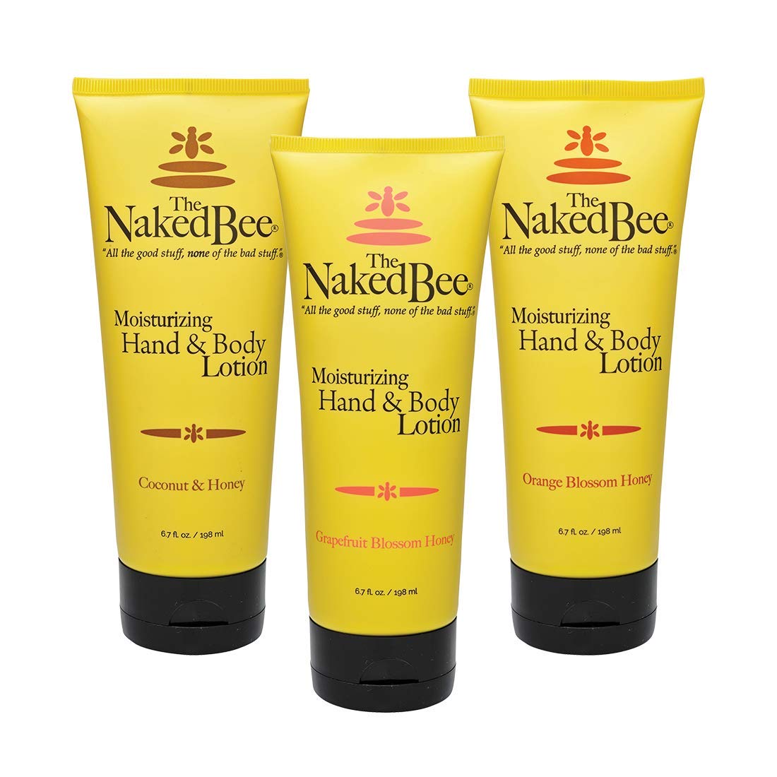 The Naked Bee Orange Blossom Honey, Grapefruit Blossom Honey and Coconut Honey, Hand & Body Lotion, 6.7 Oz - 3 Pack