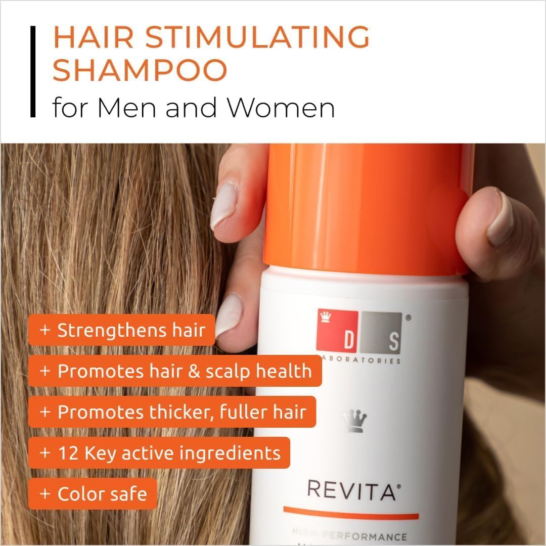 Revita Shampoo For Thinning Hair by DS Laboratories - Volumizing and Thickening Shampoo for Men and Women, Shampoo to Support Hair Growth, Hair Strengthening, Sulfate Free, DHT Blocker (7 fl oz) - 2 Pack