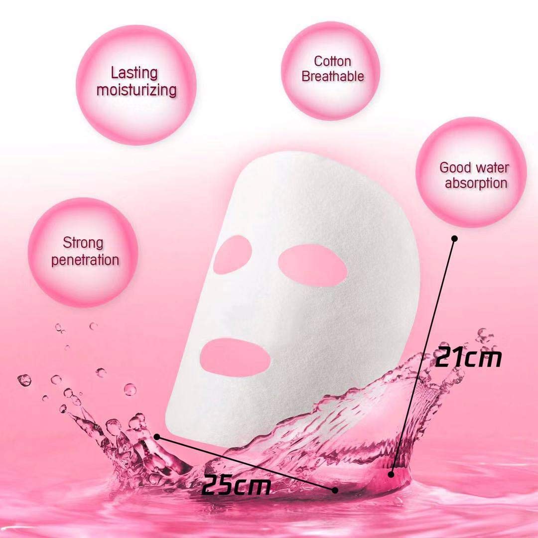 100 pcs Compressed Facial Mask Sheet Beauty DIY Disposable Mask Paper Natural Cotton Skin Care Wrapped Masks Normal Thick，Get a Small Mask Bowl, Mask Brushes