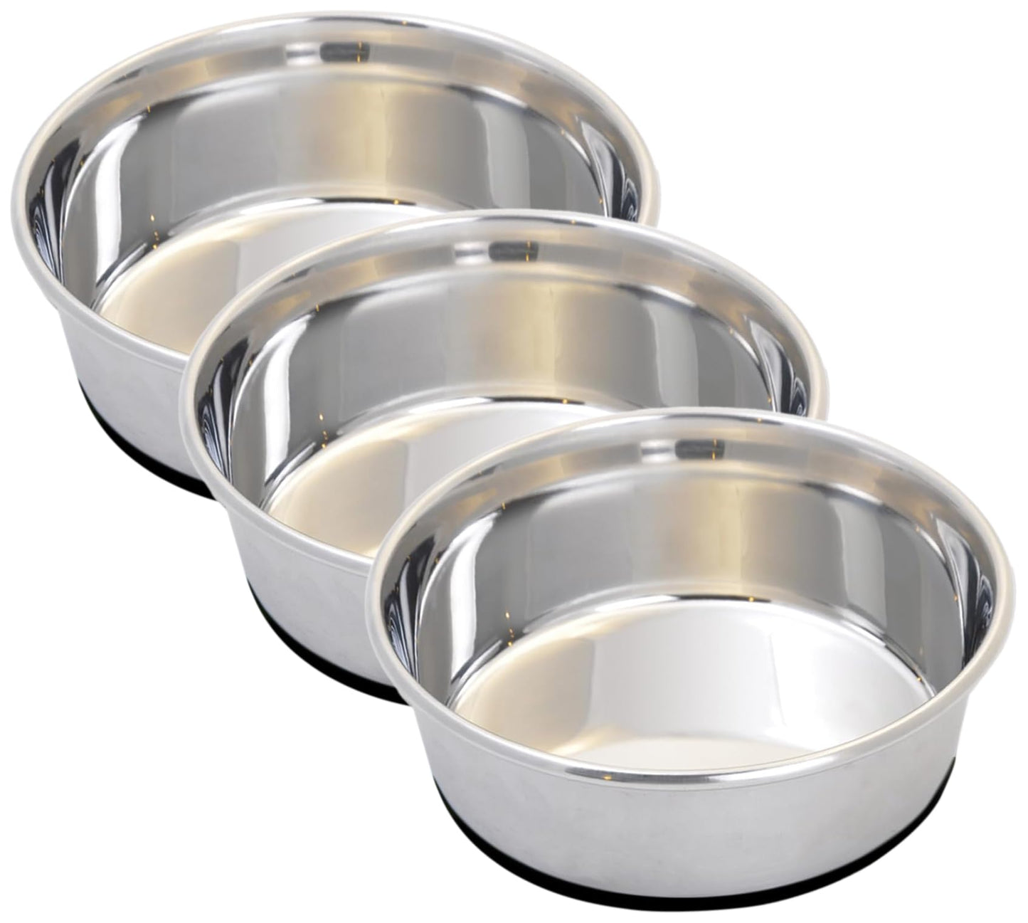 Van Ness Pets Medium Stainless Steel Dog Bowl, 48 OZ (Pack of 3)