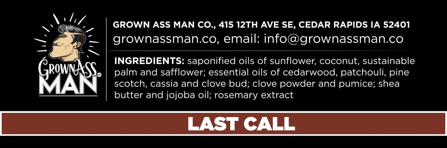 Grown Ass Man Co. Body Bars (Last Call (Mild Exfoliant), 3-Pack)