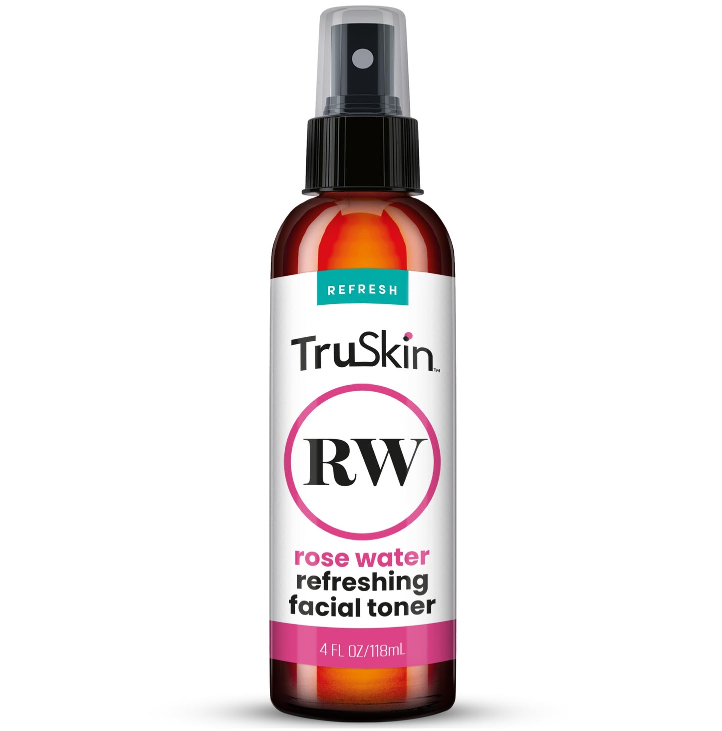 TruSkin Rose Water Toner for Face – Refreshing Toner Made with 100% Rose Water, Gently Hydrates and Revitalizes – Skin Care to Refine and Balance Skin for a Healthy-Looking Complexion, 4 fl oz