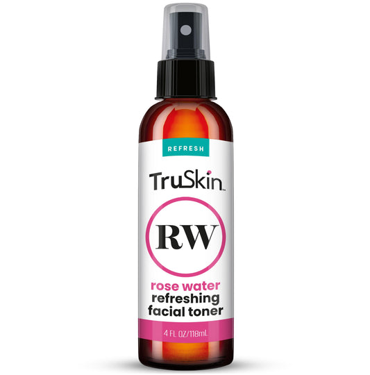 TruSkin Rose Water Toner for Face – Refreshing Toner Made with 100% Rose Water, Gently Hydrates and Revitalizes – Skin Care to Refine and Balance Skin for a Healthy-Looking Complexion, 4 fl oz