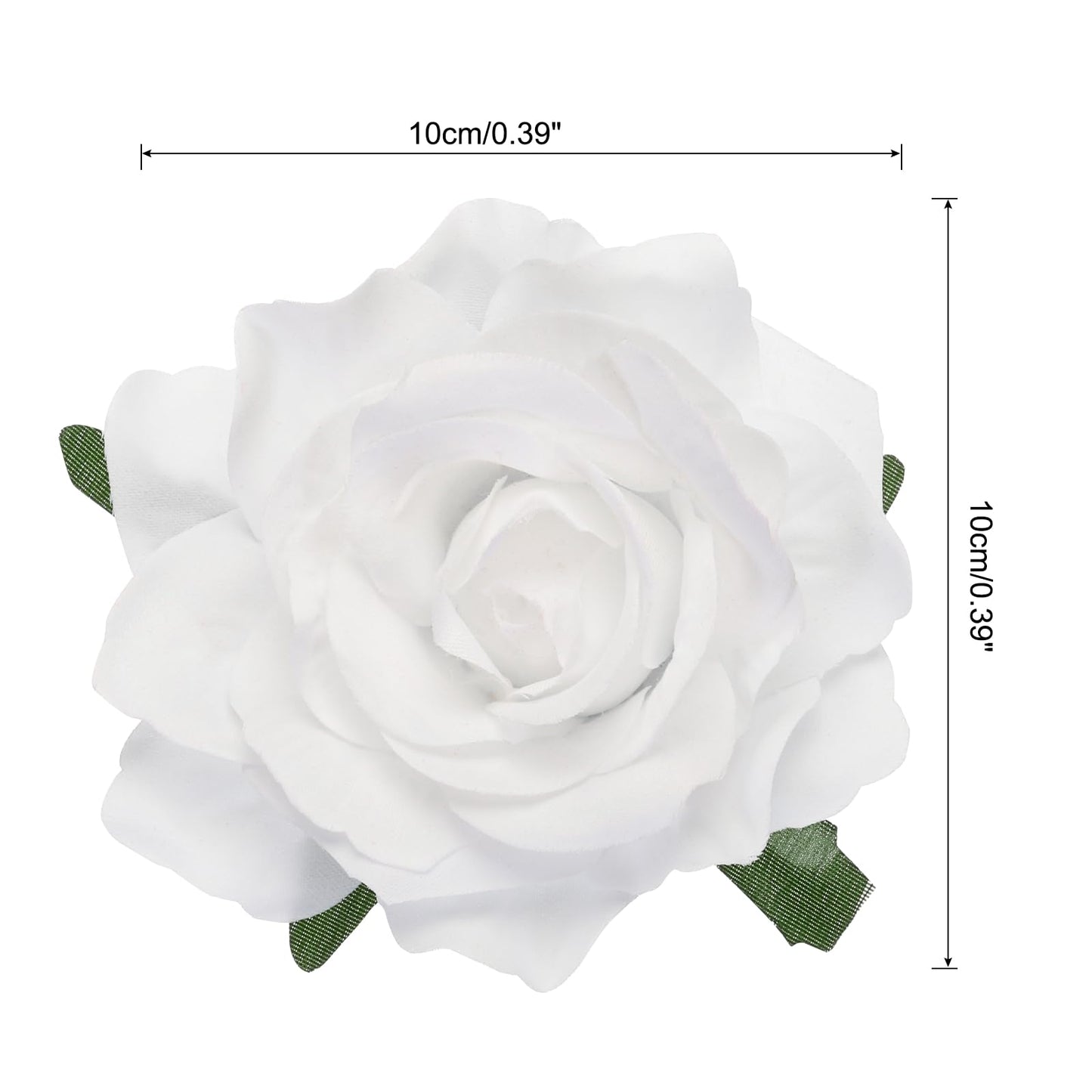 MECCANIXITY 30 Pcs Rose Flower Hair Clips 4 Inch Flower Hair Pins Flower Brooch for Women Hair Accessories White