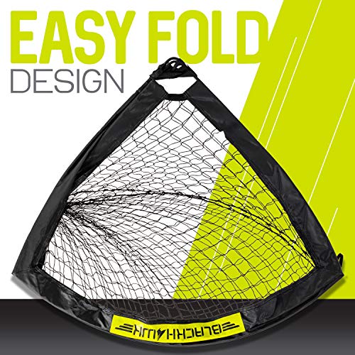 Franklin Sports Blackhawk Backyard Soccer Goal - Portable Kids Soccer Net - Pop Up Folding Indoor + Outdoor Goals - 4' x 3' - Black