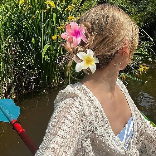 Flower Hair Claw Clips 4PCS - Strong Hold for Thick Hair