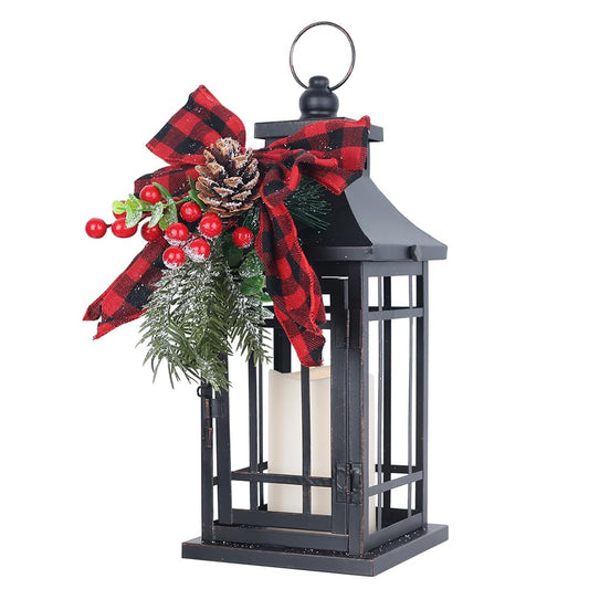 NEEDOMO Christmas Decorations Indoor, Outdoor Christmas Led Lanterns Decorative for Table Centerpieces, Vintage Metal Hanging Candle Holder, Home Decor, Wedding, Party, Living Room, Patio, Porch