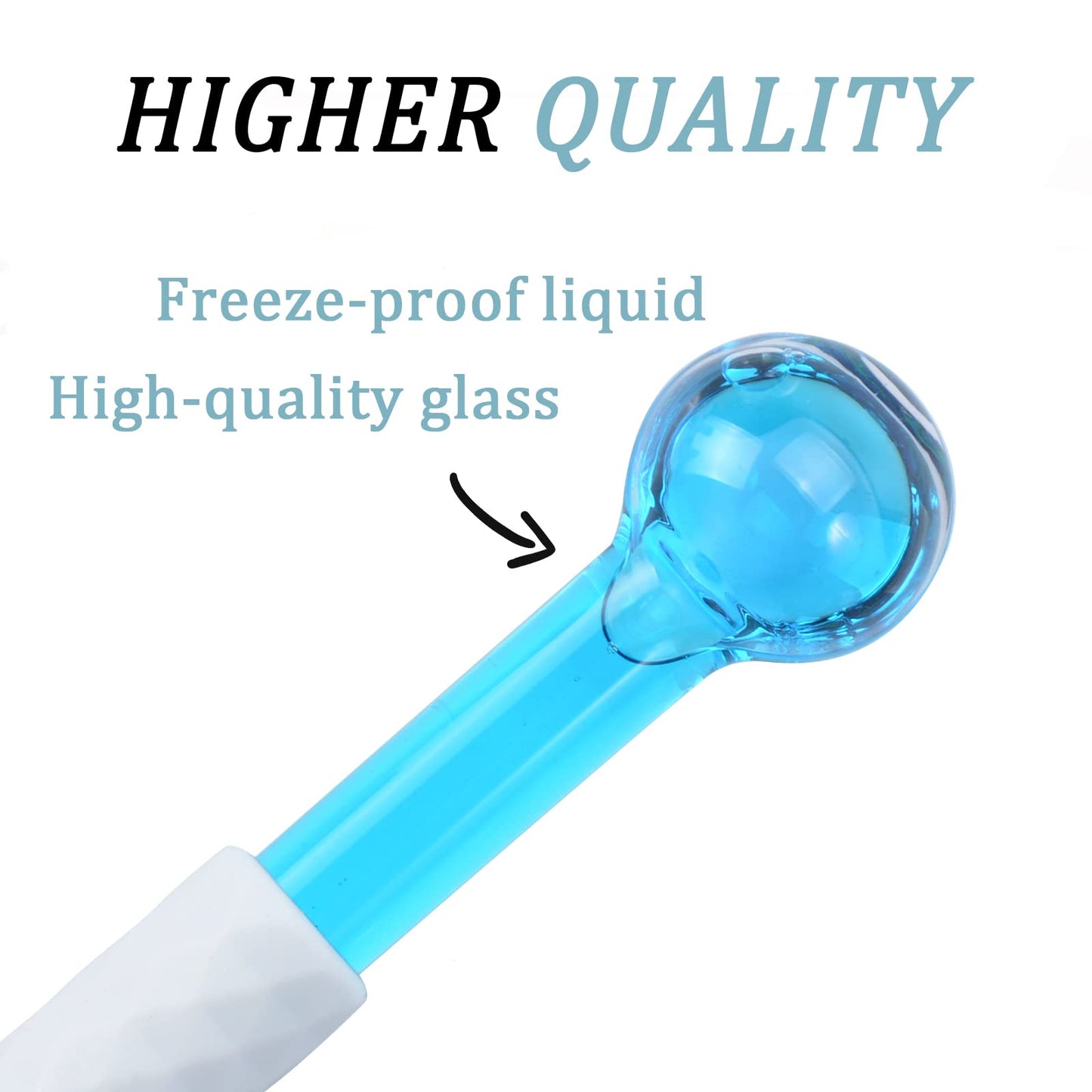 CIBLUTY ICE GLOBES SMALL BALLS for Eyes, 2 PCS Blue Facial Globes for Massage Tool, Facial Roller Cold Skin Massagers, Tighten Skin, Reduce Puffiness and Dark Circles, Enhance Circulation