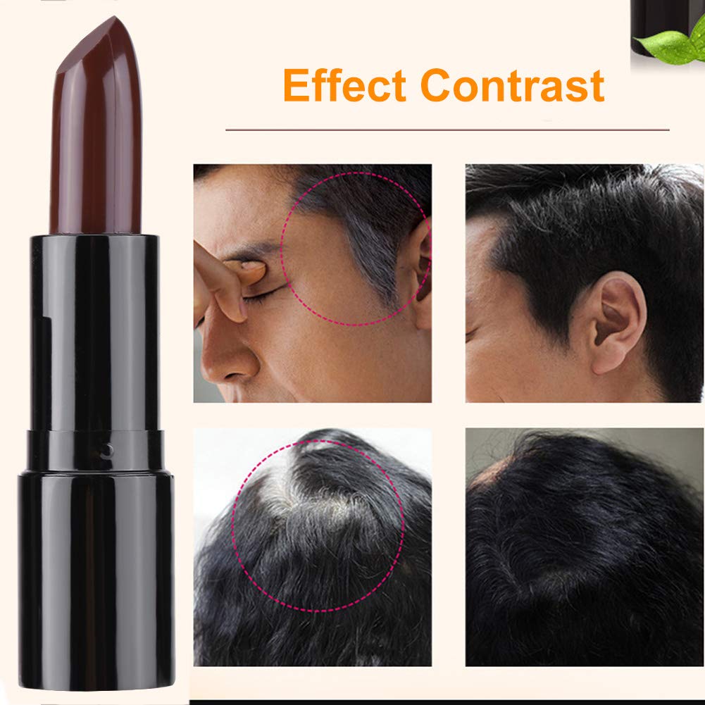 Sonew Hair Color Dye Pencil, Hair Color Pen, One time Hair Dye Pencil, Temporary Lipstick Hair Dye, White Hair Cover, Instant Black Root Coverage, DIY Makeup Dye Pencil (Brown)