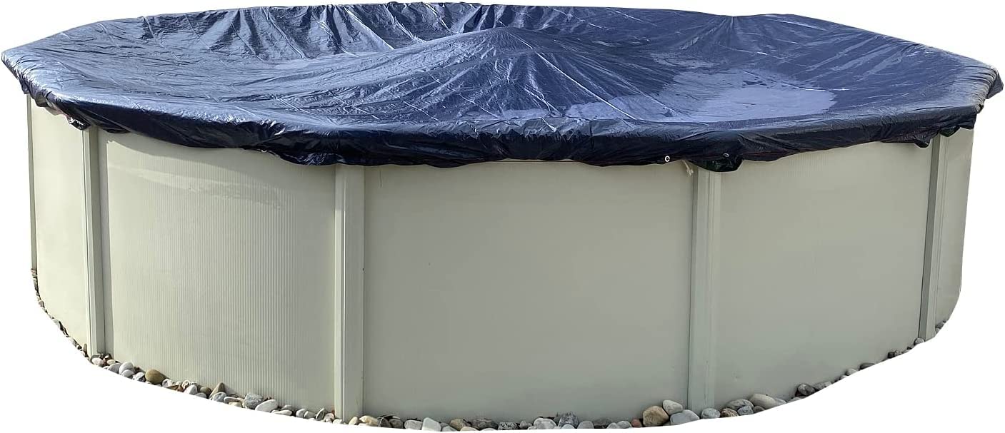 Winter Block Premium Winter Pool Cover for Above Ground Pools, 28’ Ft. Round Winter Aboveground Pool Cover, 10-Year Warranty, Includes Winch and Cable, Superior Strength & Durability, UV Protected