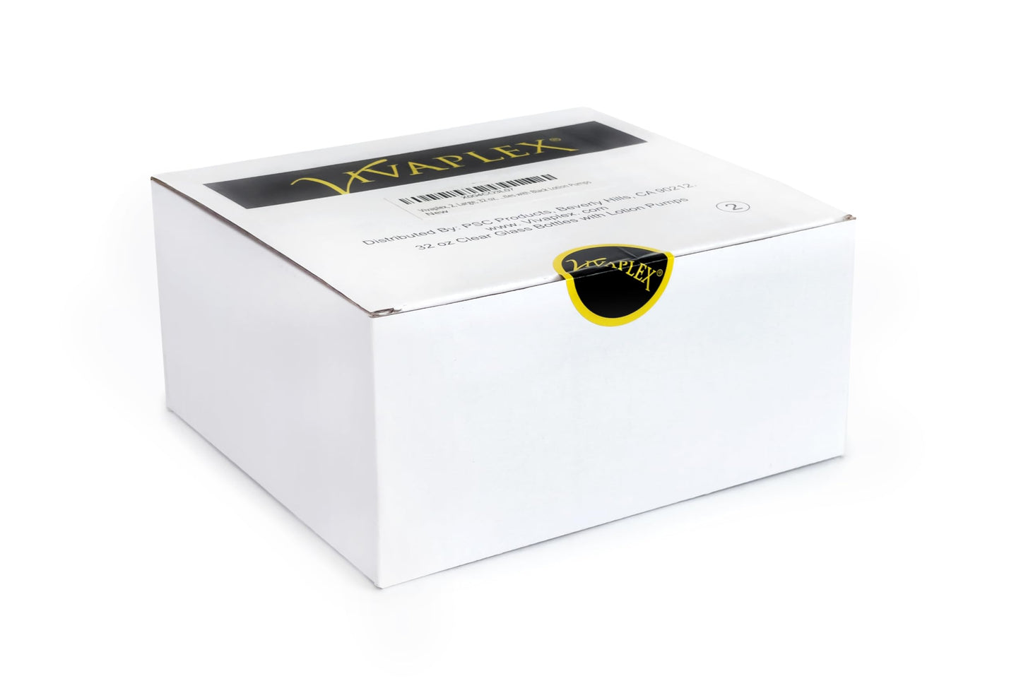 Vivaplex, 2, Large, 32 oz, Empty, Clear Glass Bottles with Black Lotion Pumps