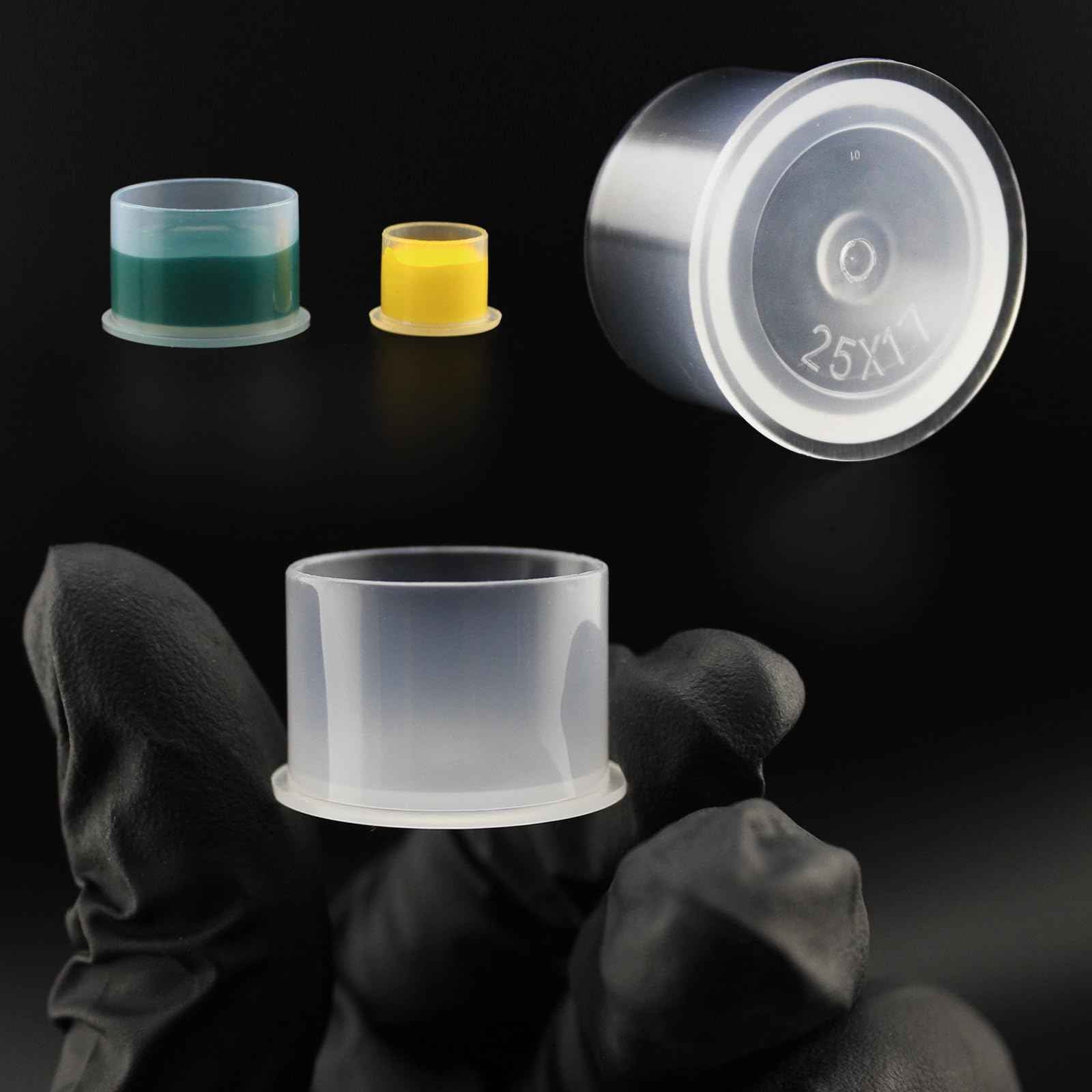 Tattoo Ink Caps with Base Full Size Tattoo Ink Cups-100pcs Clean Ink Cup for Tattoo Permanent Makeup Pigment Container Tattoo Accessories,Tattoo Ink,Tattoo Supplies (17×14mm(100PCS))