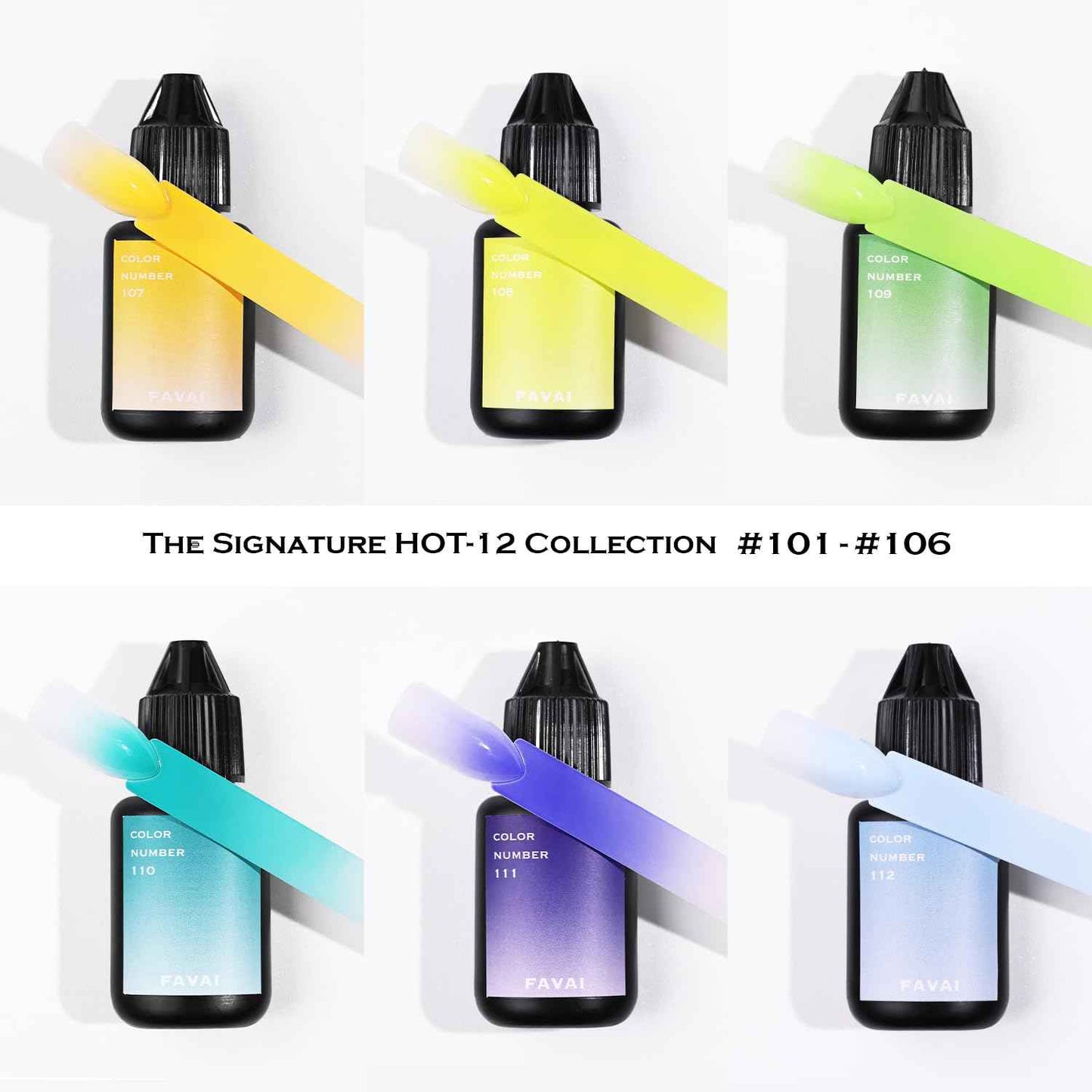 FAVAI Professional Airbrush Gel Nail Set - HOT 12 Collection | Original Airbrush Nail Formula | Fast-Dry, Smooth Gradient, Salon-Quality Finish Gel Nail Polish, Nail Design Decoration at Home,12 PCS