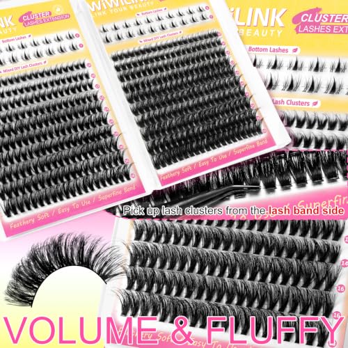 WiWiLINK A-40D+70D Lash Kit Wispy Cluster Extensions with Bottom Lashes 10-18mm