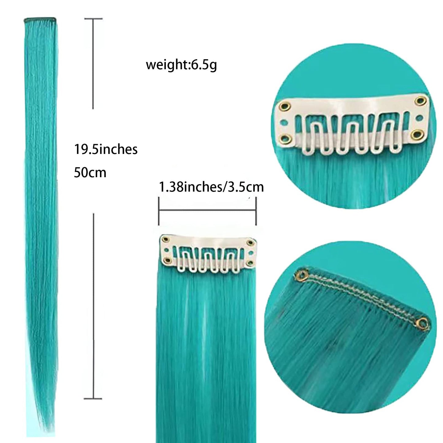 SEVENHEAD Hair Extension Clips 10pcs in Pure Red 20 Inch Straight Hair Synthetic Fiber Hairpieces for Party