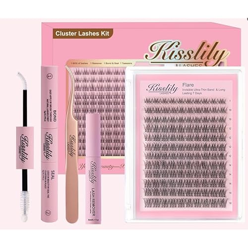 Flare Lashes With Invisible Band DiyNatural Eyelash Extension Kit Bond SealEyelash Glue and Lash Remover Beginner FriendlyIndividual Lashes Waterproof and Long lastingMakeup