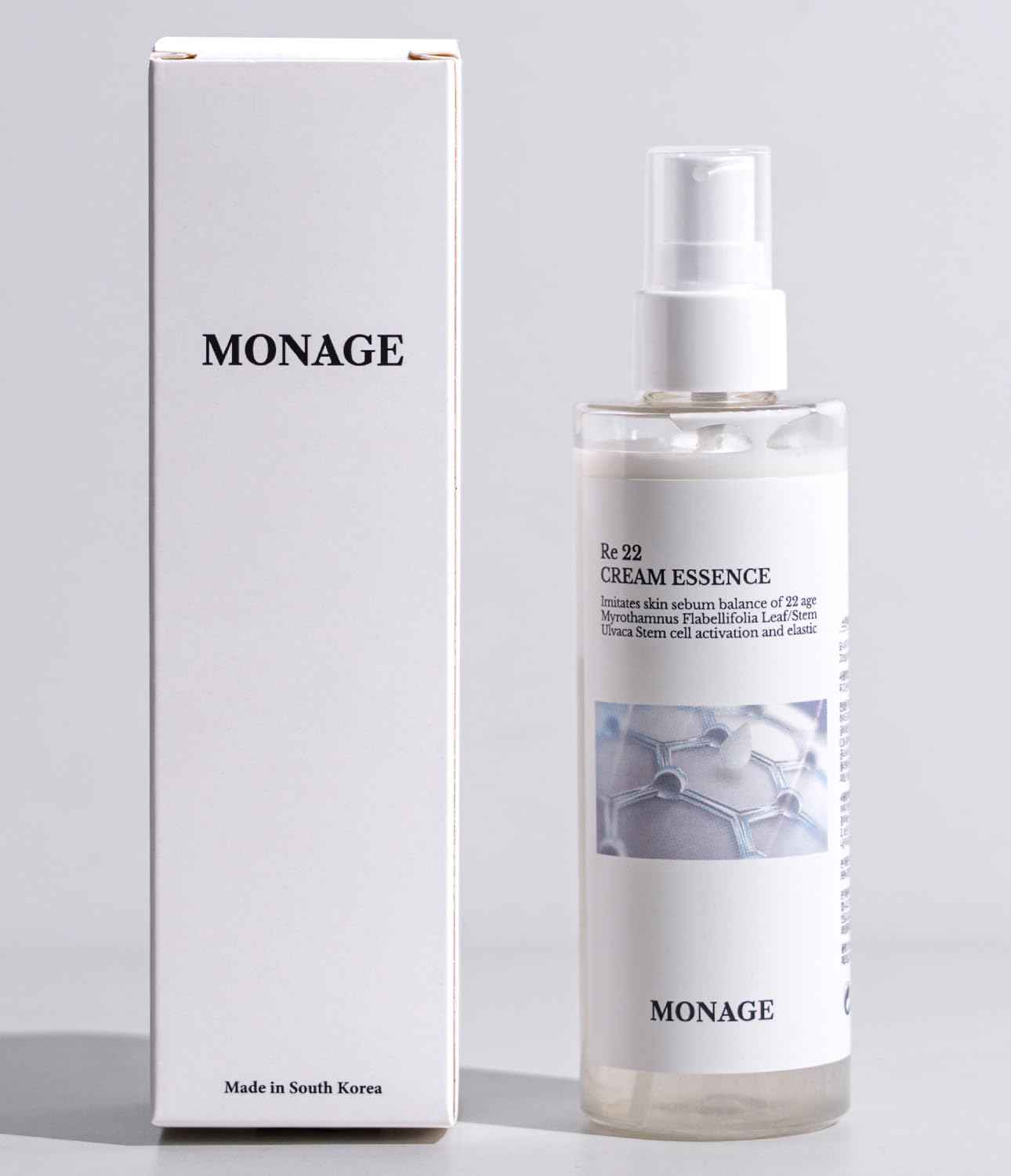 MONAGE Re 22 Cream Essence – Korean Skin Care All-in-One Hydrating Spray with Resurrection Plant & Sea Lettuce Stem Cells for Youthful, Balanced Skin – Relaxing Gifts, 150ml / 5.07 fl. oz