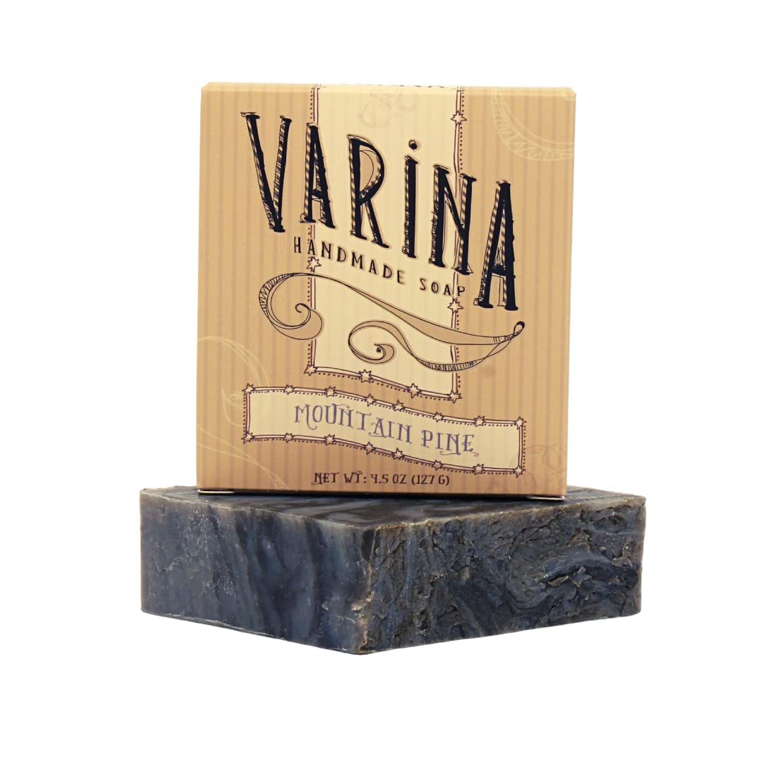 Varina Natural Mountain Pine Bar Soap - Gentle Cleansing for Sensitive Skin, Fresh - 3 Pack - Experience Healthy and Glowing Skin